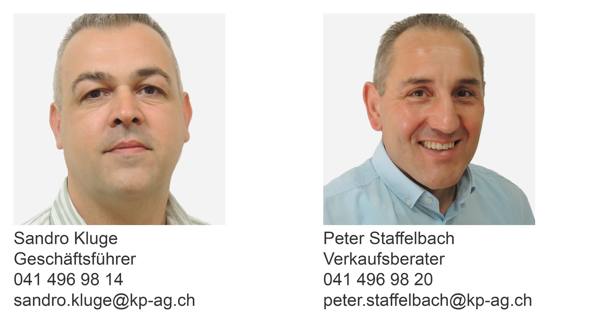 Ansprechpersonen Krieger Produktions AG